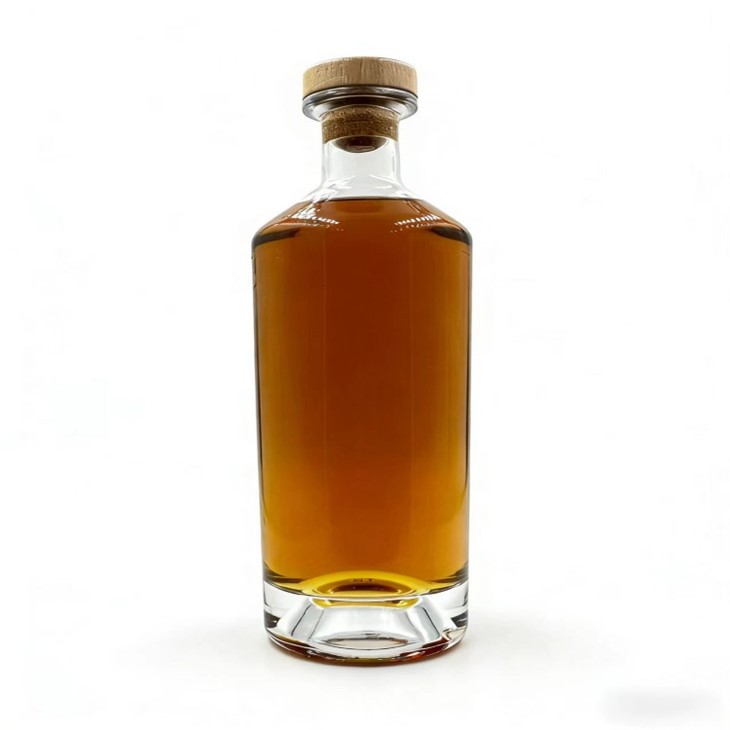 Classic Cylindrical Whiskey Gin Glass Bottle